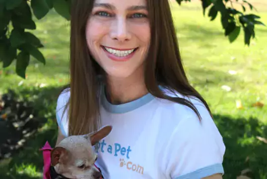 Jennifer Warner Jacobsen with a small cute dog