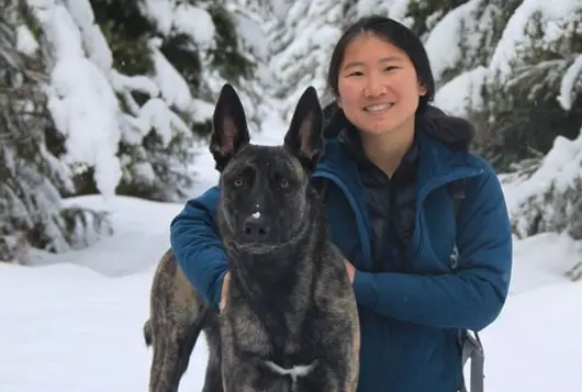 tiff shao with her dog