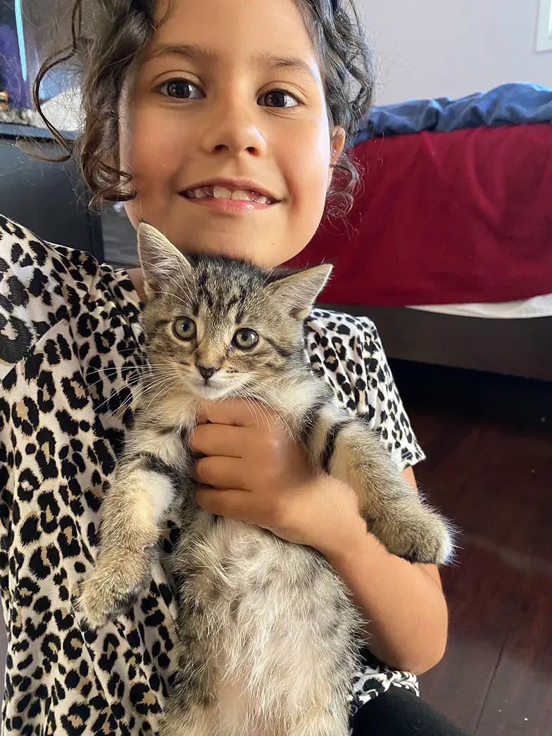 girl with kitten