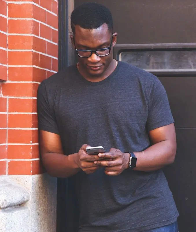 man on cell mobile phone outdoors