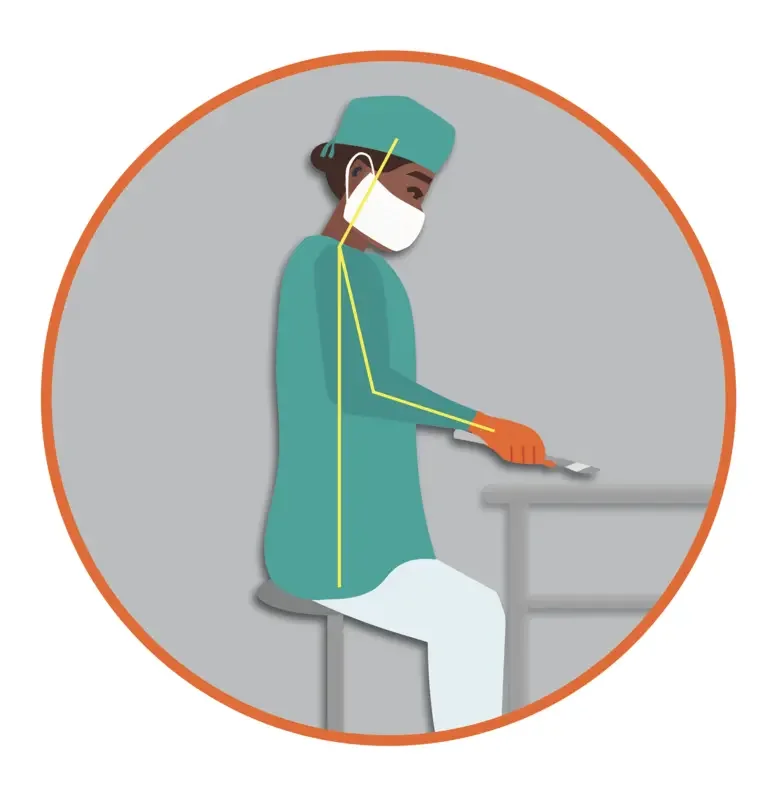 Proper posture during surgery