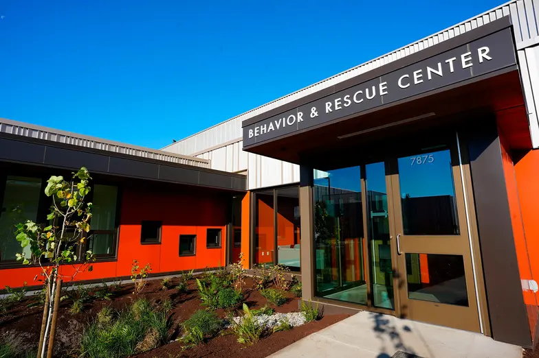 the exterior of the oregon humane society on a sunny day
